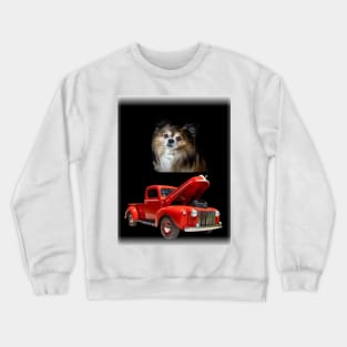 dog and car Crewneck Sweatshirt